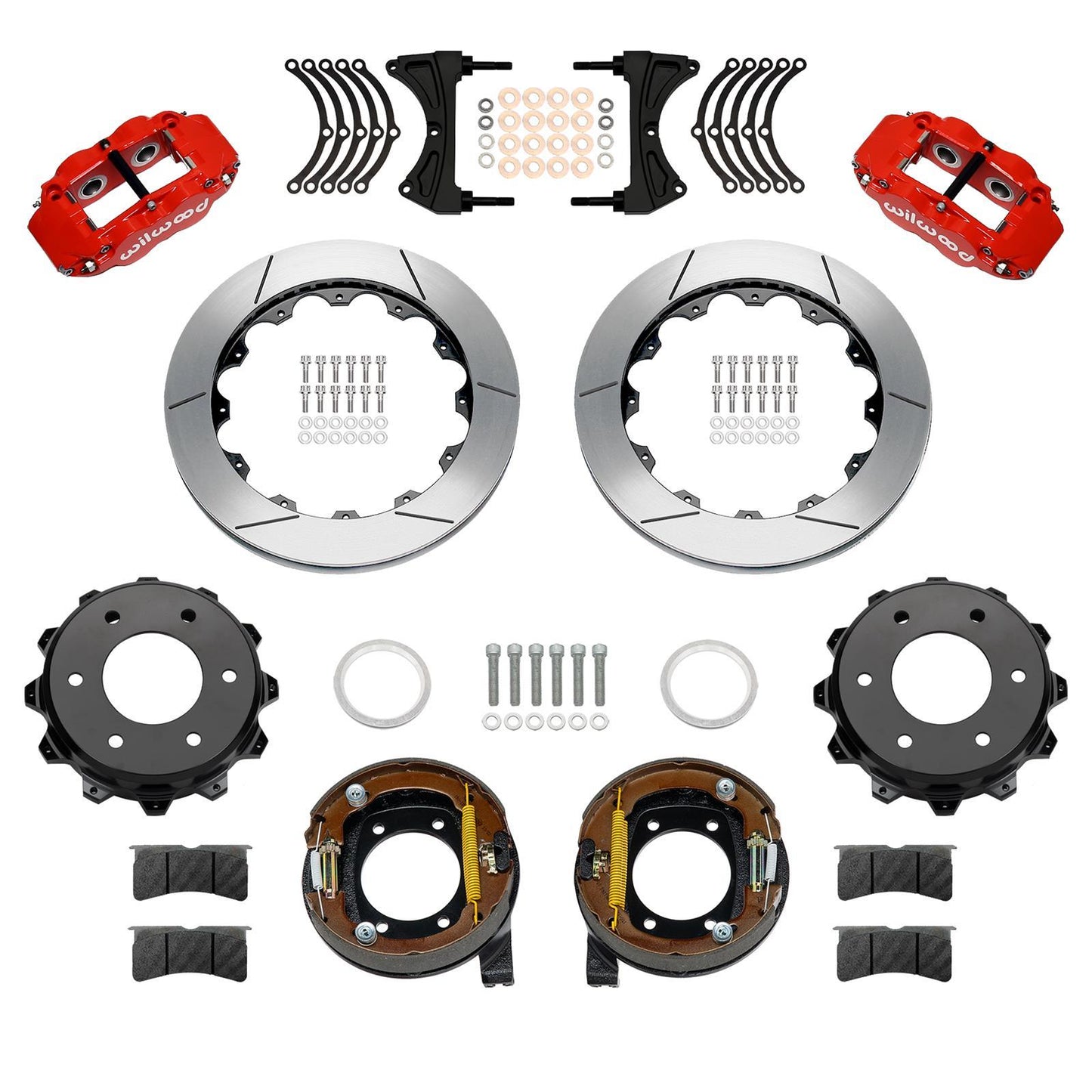 Wilwood WIL140-18160-R Rear Brake Kit Disc/Drum 71-91 Blazer FNSL4R Red