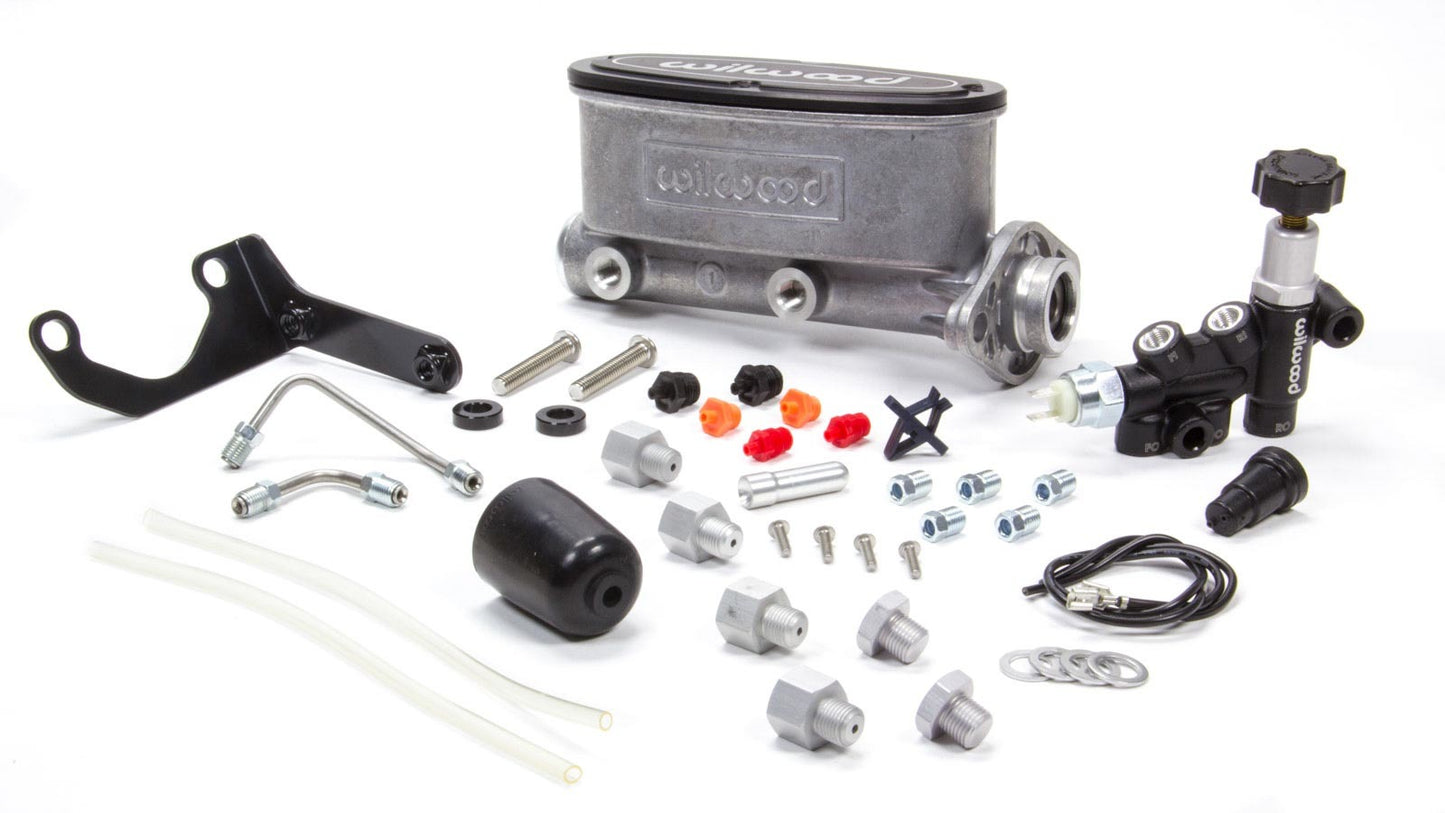 Wilwood WIL261-13269 Alum Tandem M/C Kit w/ Brkt & Prop Valve 1in