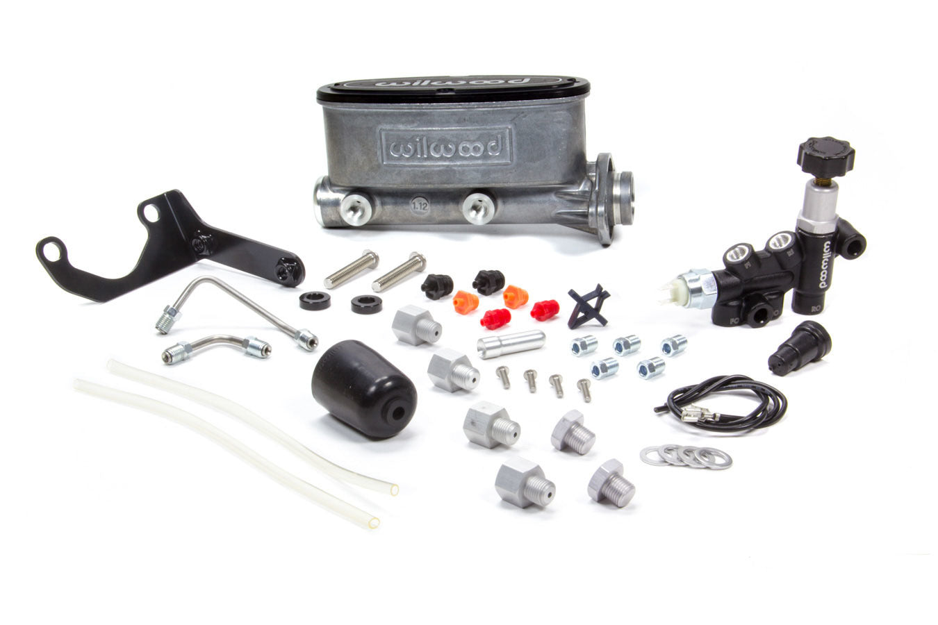 Wilwood WIL261-13270 Alum Tandem M/C Kit w/ Brkt & Prop Valve 1.12in
