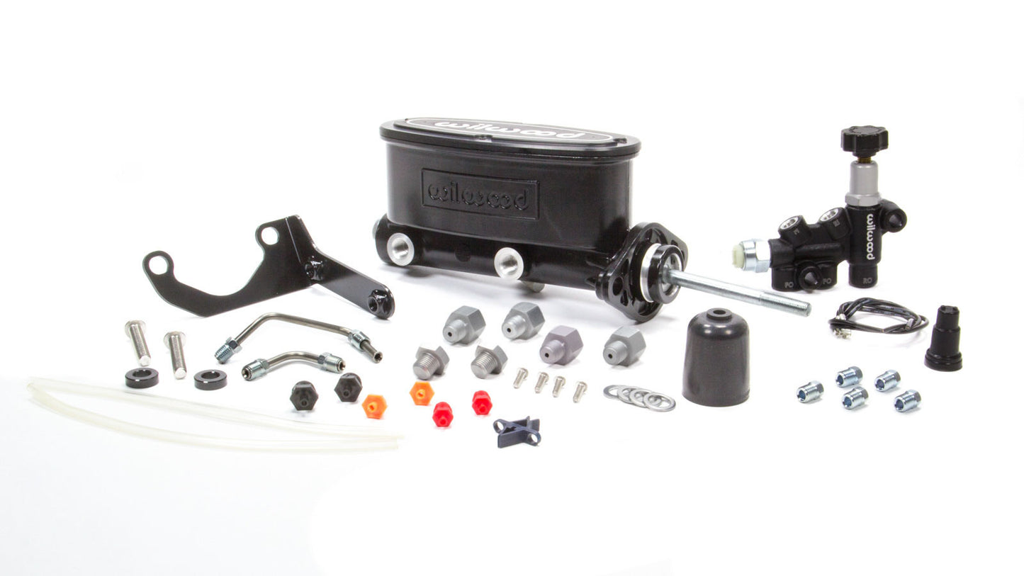 Wilwood WIL261-13626-BK Alum Tandem M/C Kit w/ Brkt & Prop Valve 15/16