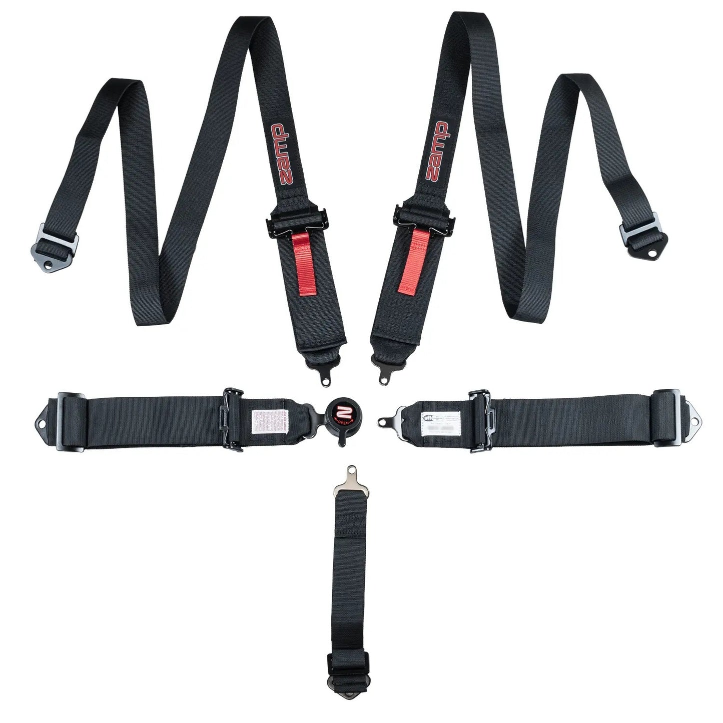 Zamp ZAMHARN07S003 Harness 5PT Black Cam L 2 In Shoulder SFI 16.1