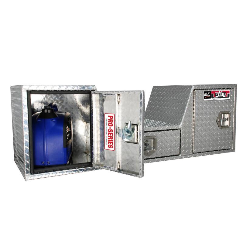 Westin 80-RB257D /Brute V Shape Goose Neck 5th Wheel 57in Tailgate Box 1 Drawer/2 Swing Doors - Aluminum