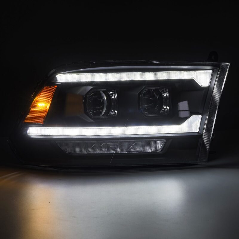 AlphaRex 880558 09-18 Dodge RAM 2500 LUXX LED Proj Headlights Plank Style Blk w/Activ Light/Seq Signal/DRL