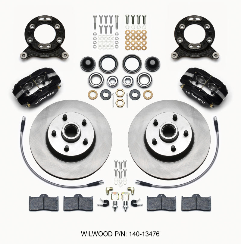 Wilwood 140-13476 Forged Dynalite-M Front Kit 11.30in 1 PC Rotor&Hub 1965-1969 Mustang Disc & Drum Spindle