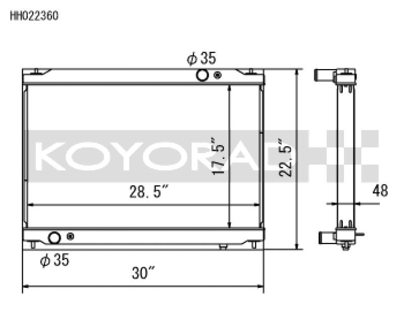 Koyo HH022360 09-13 Nissan GT-R 3.8L (AT) Radiator