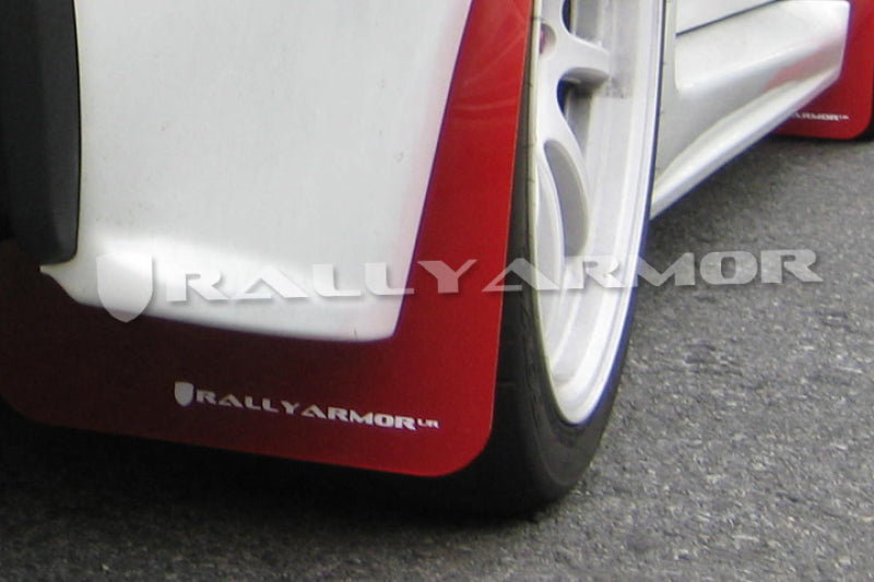 Rally Armor MF8-UR-RD/WH 07-17 Mitsubishi Lancer Red UR Mud Flap w/ White Logo