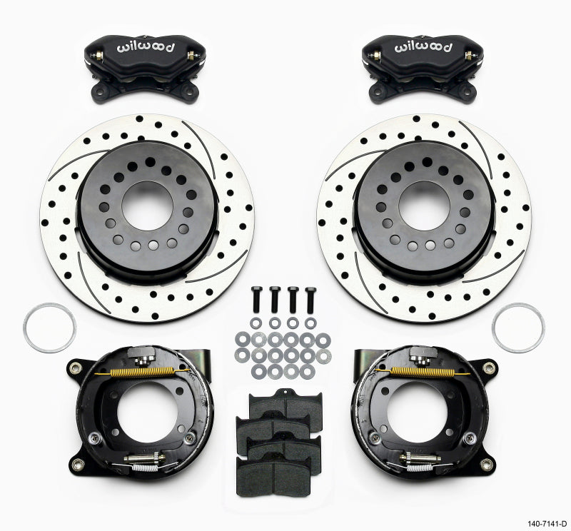 Wilwood 140-7141-D Forged Dynalite P/S Park Brake Kit Drilled Chevy 12 Bolt w/ C-Clips
