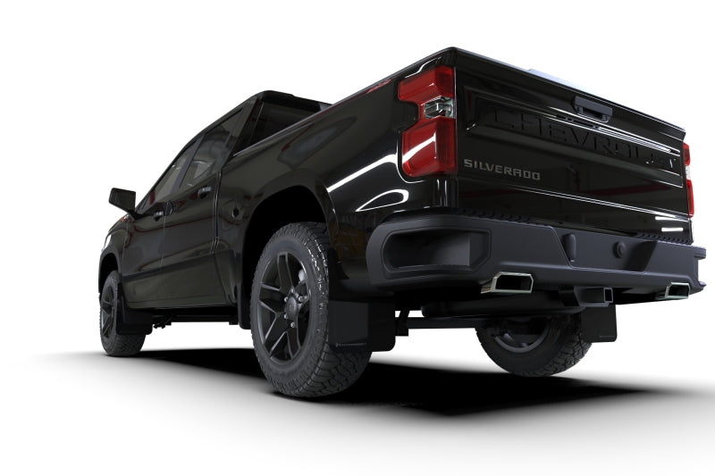 Rally Armor MF121-UR-BLK-WH 19-24 Gen 4 Chevy Silverado 1500 Black UR Mud Flap White Logo