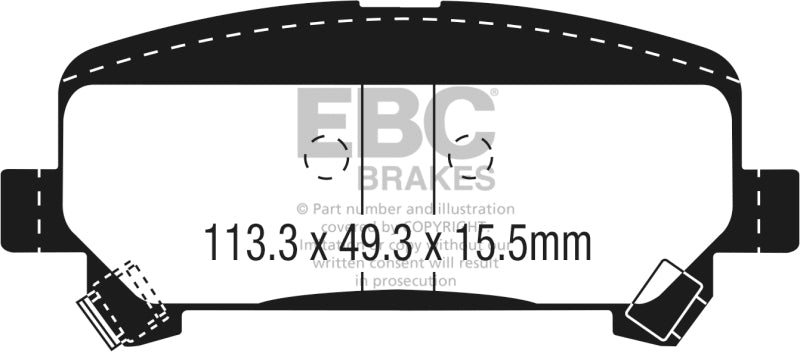 EBC DP43045R 15+ Chevrolet Colorado 2.5 Yellowstuff Rear Brake Pads
