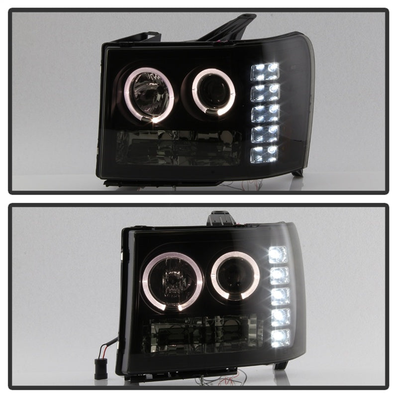 SPYDER 5078506 Spyder GMC Sierra 1500/2500 07-13 Projector Headlights LED Halo- LED Blk Smke PRO-YD-GS07-HL-BSM