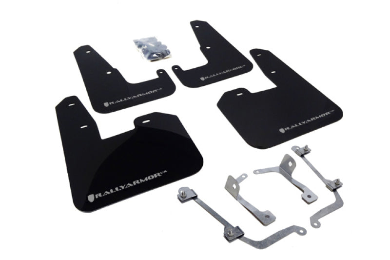 Rally Armor MF15-UR-BLK/SIL 08-11 Subaru STI (Hatch Only) / 11-14 WRX (Hatch Only) Black UR Mud Flap w/Silver Logo