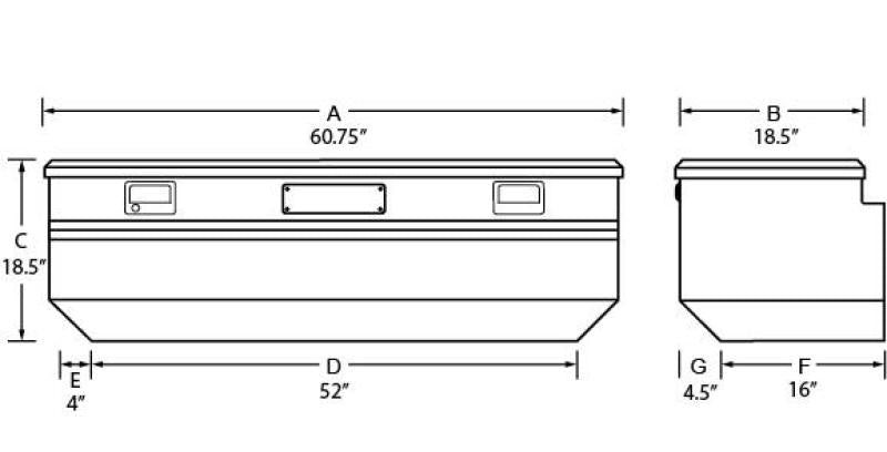 Tradesman 79460T Aluminum Flush Mount Truck Tool Box (60in.) - Black