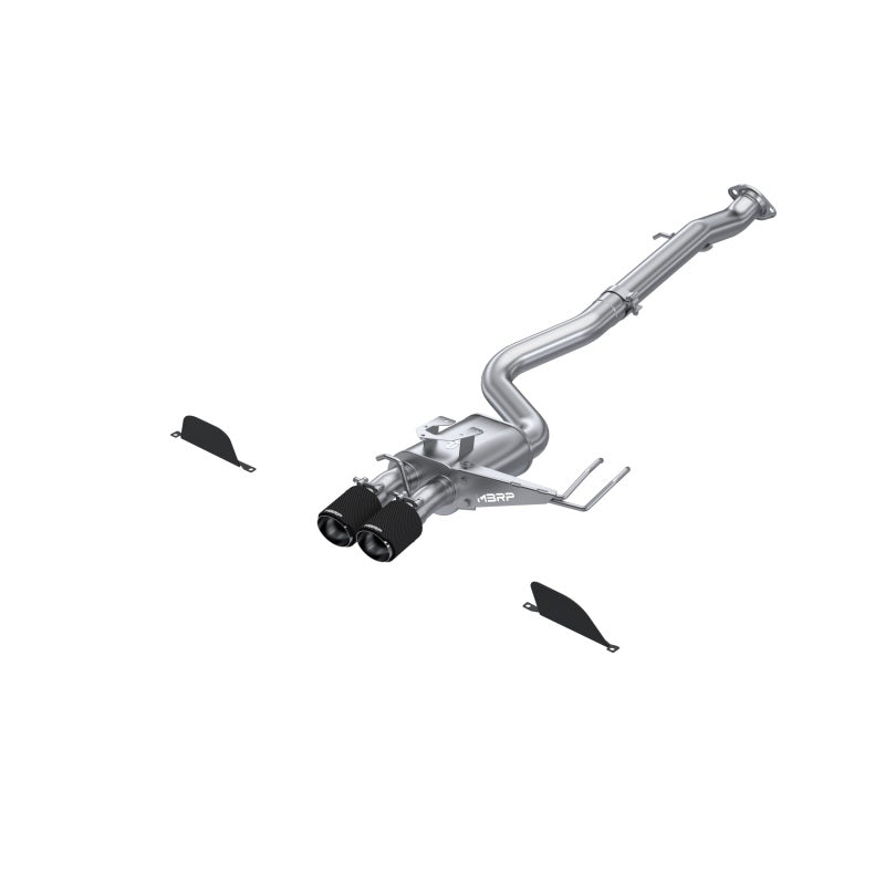 MBRP S43033CF 2023 Toyota Corolla GR 1.6L T304 SS 3in Cat-Back Dual Center Rear w/ Carbon Fiber Tips