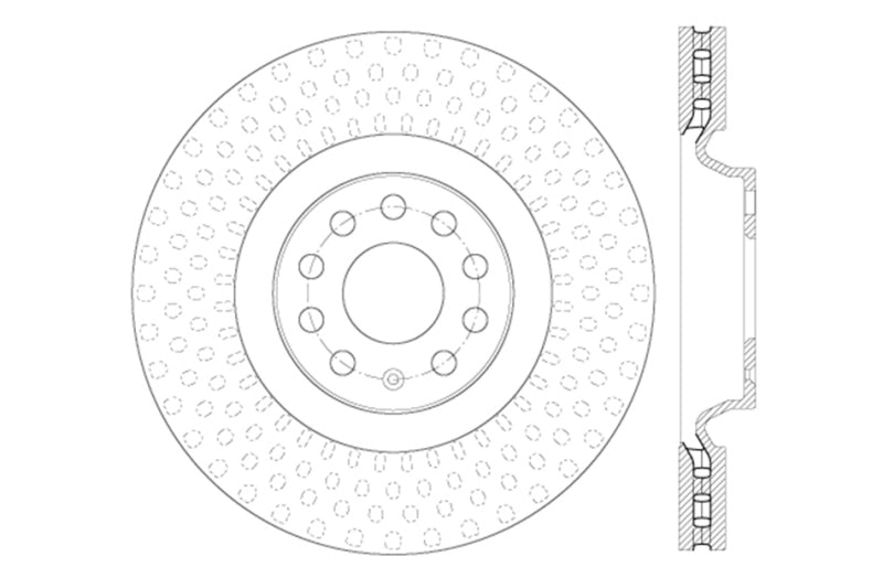Stoptech 127.33144R StopTech Slotted & Drilled Sport Brake Rotor