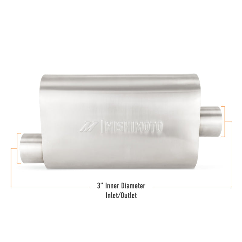 Mishimoto MMEXH-MF-3COBR Universal Muffler with 3.0in Offset Inlet/Outlet - Brushed