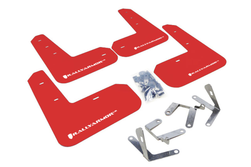 Rally Armor MF23-UR-RD/WH 13-17 Subaru BRZ/Toyota FR-S Red UR Mud Flap w/White Logo