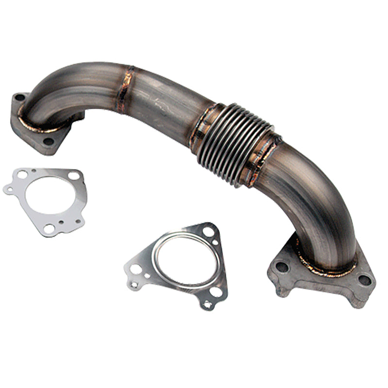 Wehrli WCF100648 01-04 Chevrolet 6.6L Duramax LB7 2in Stainless Passenger Side Up Pipe w/Gaskets (Twin Turbo)