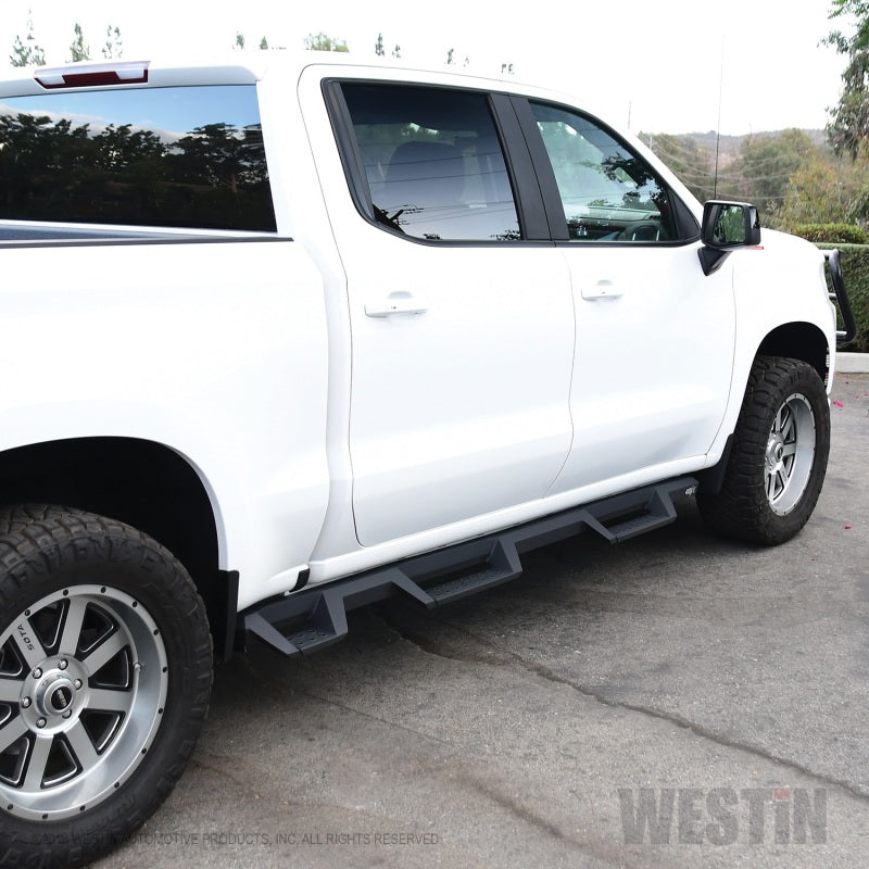 Westin 56-534685 2019 Chevrolet Silverado/Sierra 1500 (5.5ft) Drop Wheel to Wheel Nerf Step Bars - Txt Black