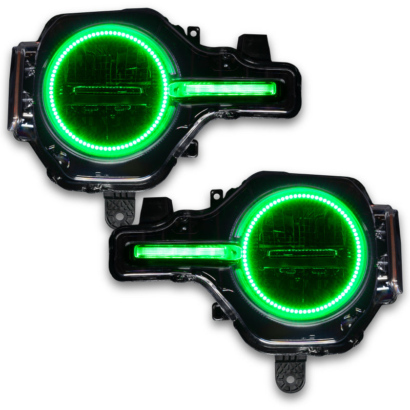ORACLE Lighting 1471-330 Oracle 21-22 Ford Bronco Headlight Halo Kit w/DRL Bar - Base Headlights -w/RF Cntrl SEE WARRANTY
