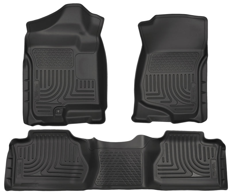 Husky Liners 98211 07-12 Chevy Silverado/GMC Sierra Extended Cab WeatherBeater Combo Black Floor Liners