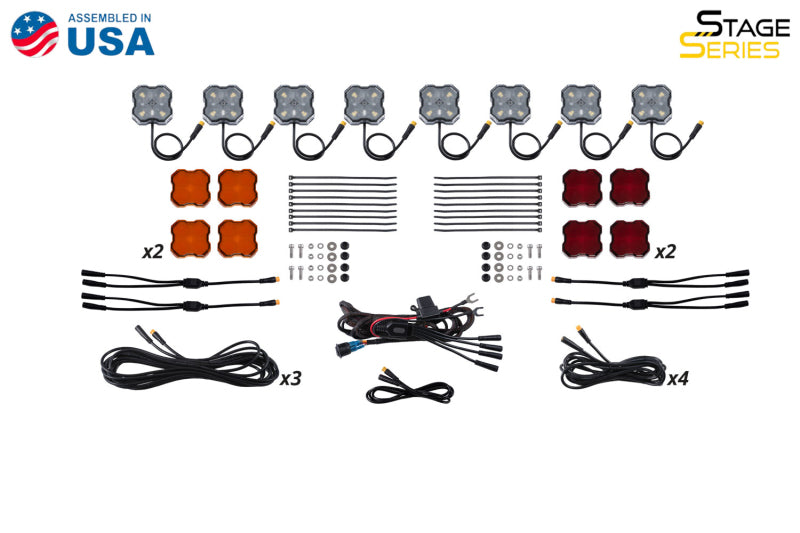 Diode Dynamics DD7744C Stage Series RGBW LED Rock Light Kit (8-pack)