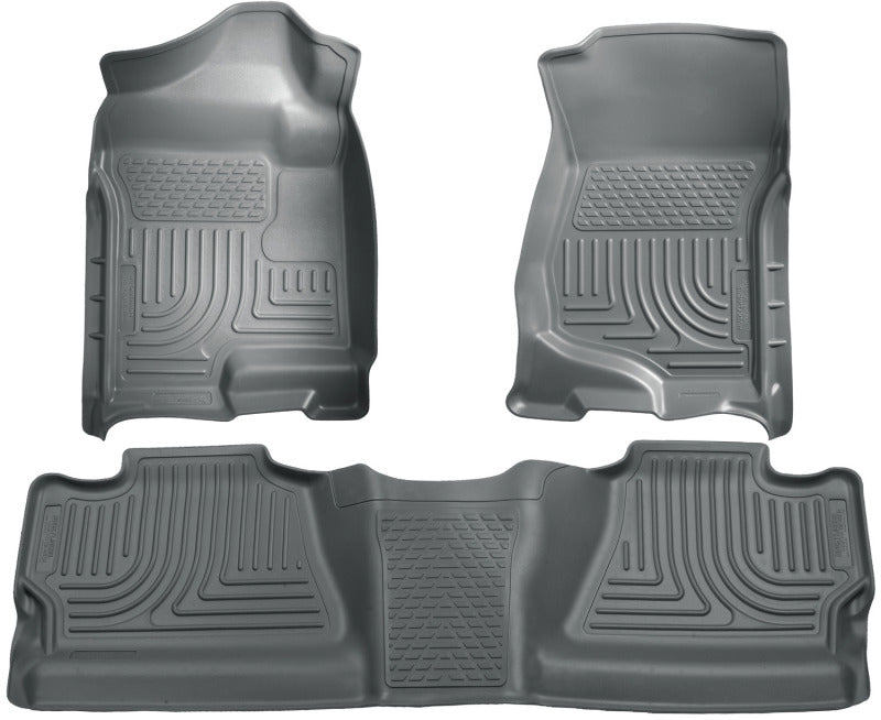 Husky Liners 98202 07-12 Chevy Silverado/GMC Sierra Crew Cab WeatherBeater Combo Gray Floor Liners