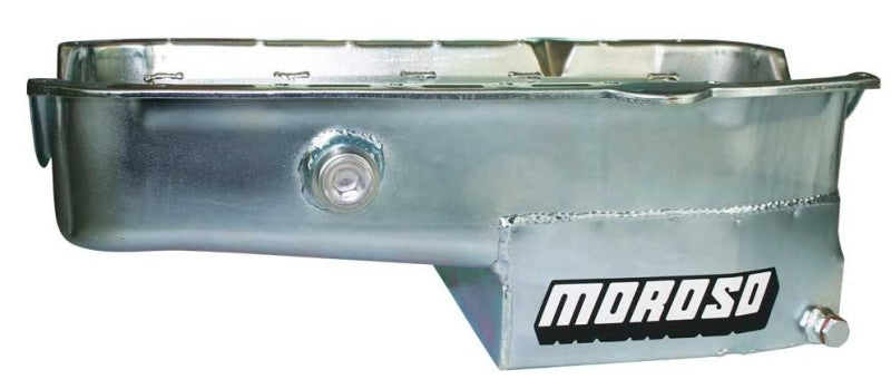 Moroso MOR21323 SBC C/T Oil Pan - 7qt. RH Dipstick w/Ins. Plug