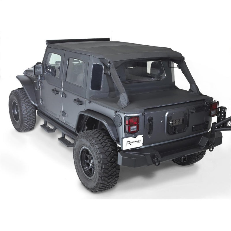 Rampage 990235 2007-2018 Jeep Wrangler(JK) 2-Door Trailview Tonneau Top - Black Diamond