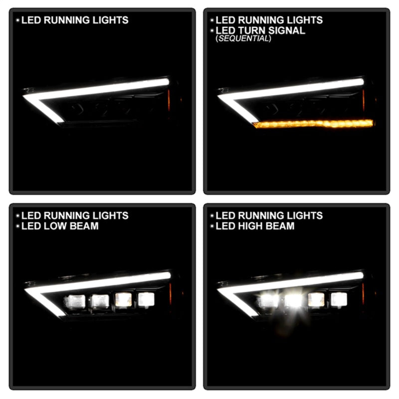 SPYDER 5088697 Spyder Apex 14-20 Toyota 4Runner High-Power LED Module Headlights - Black (PRO-YD-T4R14AP-SEQ-BK)