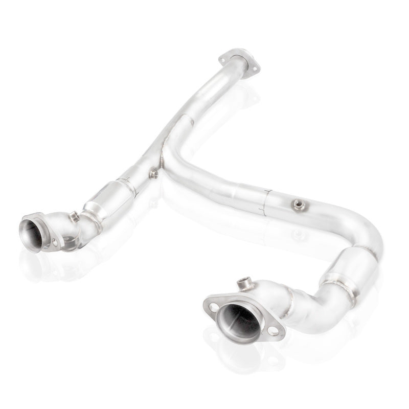 Stainless Works FT15ECODPCAT 2015-16 F150 2.7L Downpipe 3in High-Flow Cats Y-Pipe Factory Connection