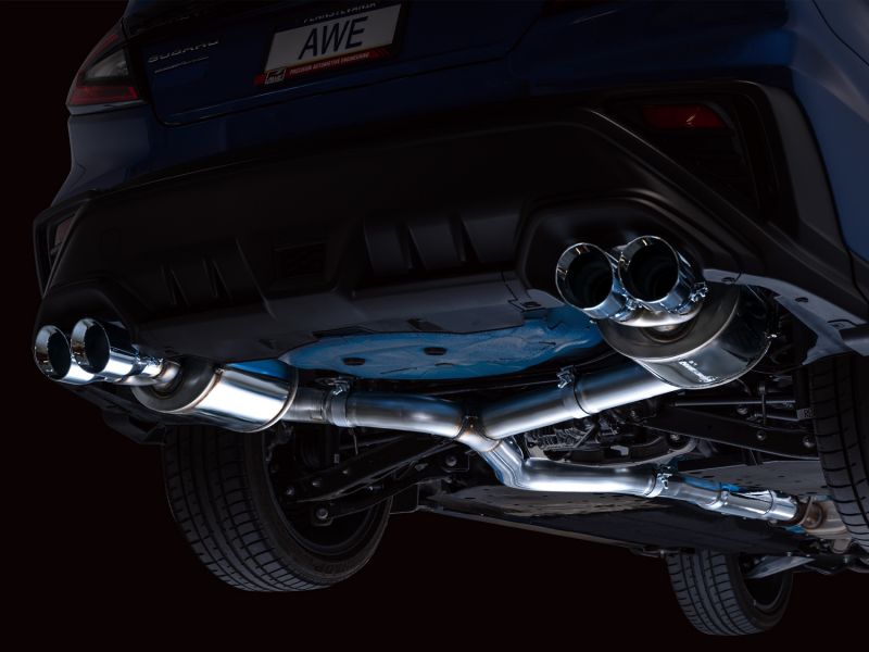 AWE Tuning 3015-42979 2022+ VB Subaru WRX Touring Edition Exhaust - Chrome Silver Tips