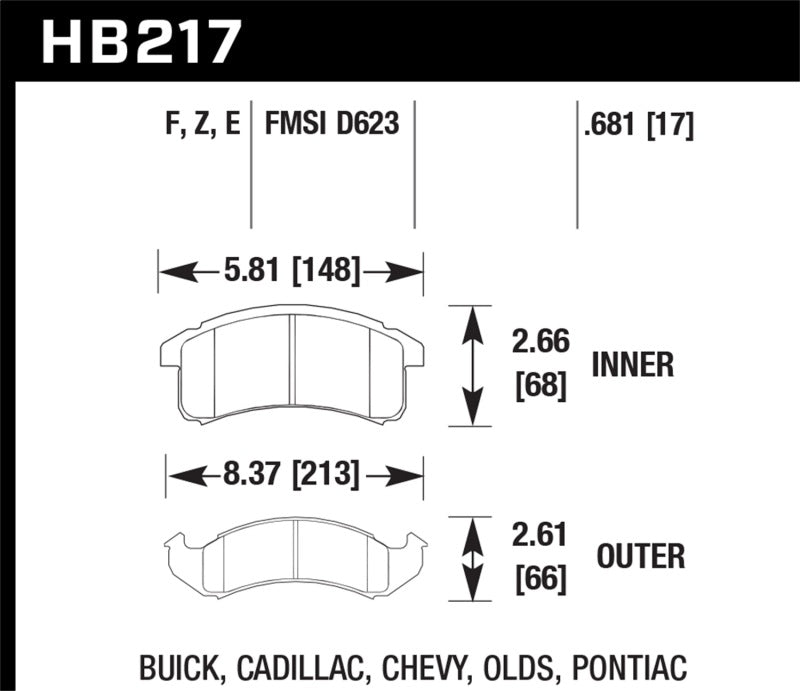 Hawk Performance HB217F.681 Hawk HPS Street Brake Pads