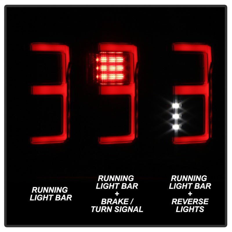 SPYDER 5085337 Spyder 15-17 Ford F-150 LED Tail Lights (w/Blind Spot) - Black Smoke (ALT-YD-FF15015BS-LBLED-BSM)