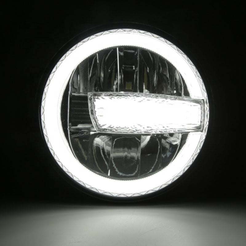 Raxiom J155018 97-18 Jeep Wrangler TJ/JK 7-Inch LED Headlights w/ Halos- Black Housing (Clear Lens)