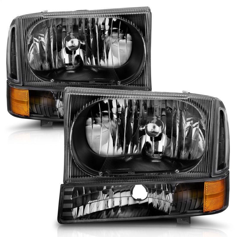 ANZO 111080 2000-2004 Ford Excursion Crystal Headlights Black