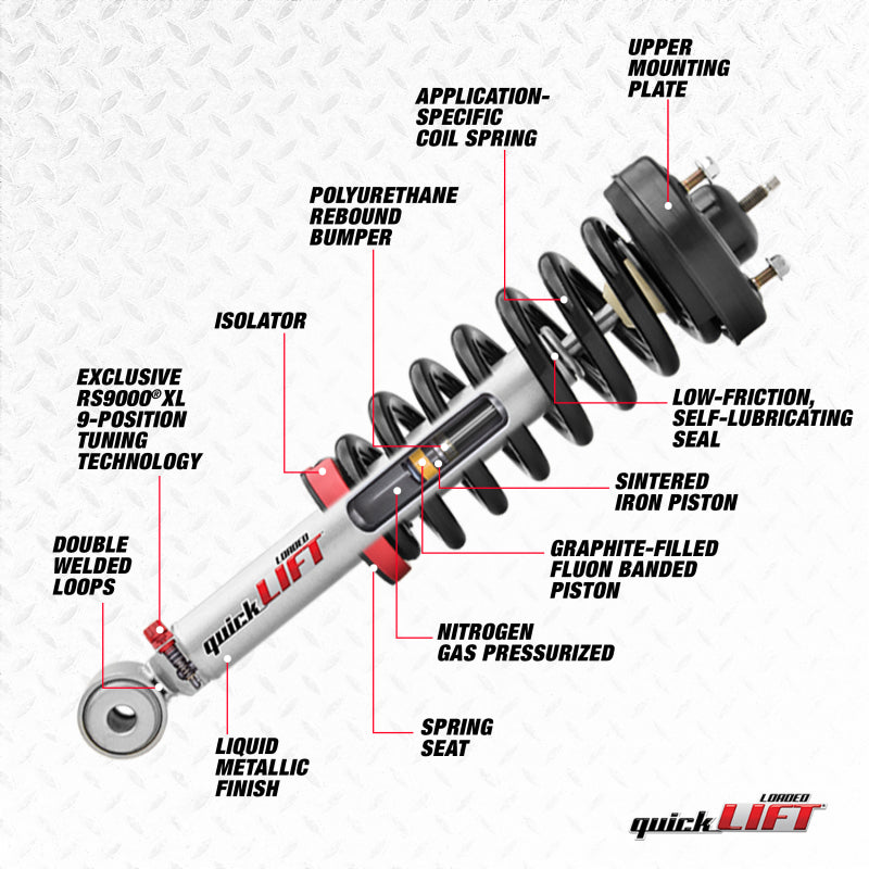 Rancho RS999923 01-07 Toyota Sequoia Front Left Quick Lift Loaded