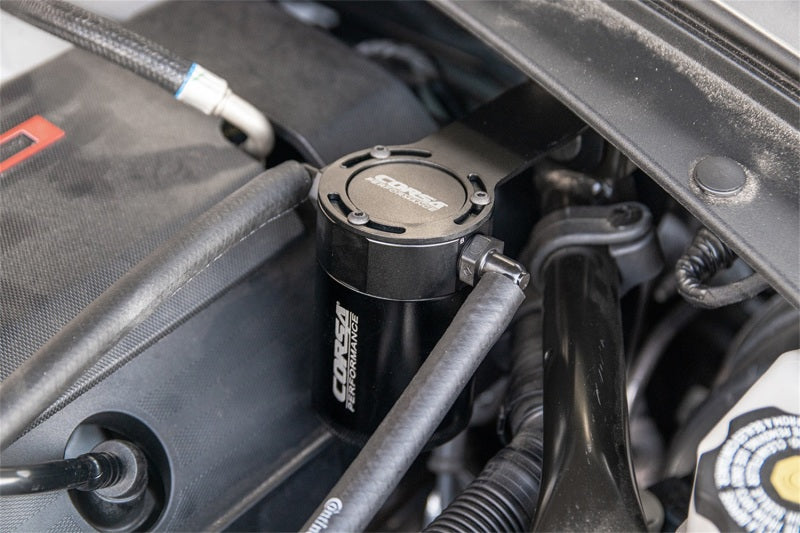 CORSA Performance CC0007 Corsa 2016-2023 Chevrolet Camaro SS Coupe 6.2L V8 (RWD) Aluminum Oil Catch Can w/Mounting Bracke