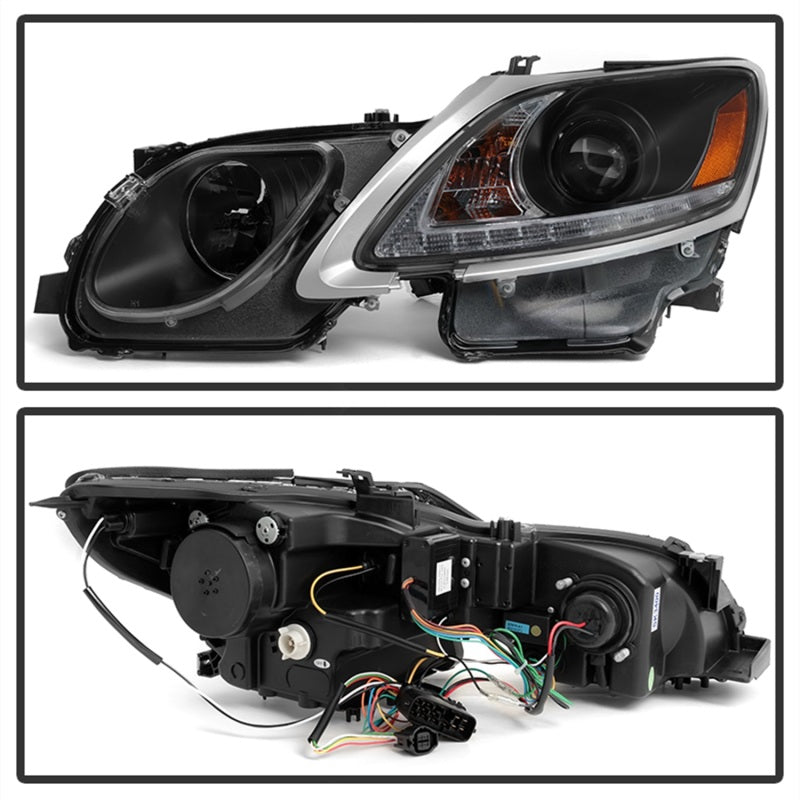 SPYDER 5082800 Spyder Lexus GS 300 / 350 / 450 06-11 Headlights - HID Model Only - Black PRO-YD-LG06-HID-DRL-BK