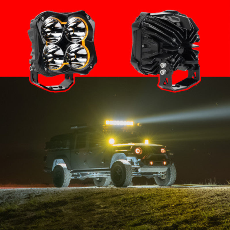 XKGLOW XK067005-KIT XK Glow Spot Beam Offroad Cube Light 2pc 5in