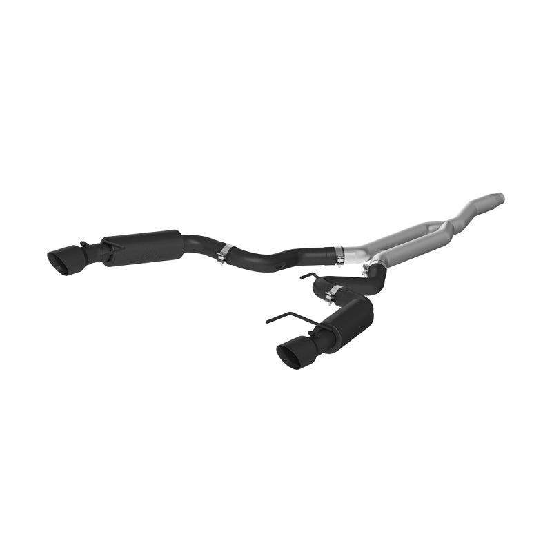 MBRP S7275BLK 15-19 Ford Mustang EcoBoost 2.3L Black 3in Cat Back Dual Split Rear Exit (Race Version)