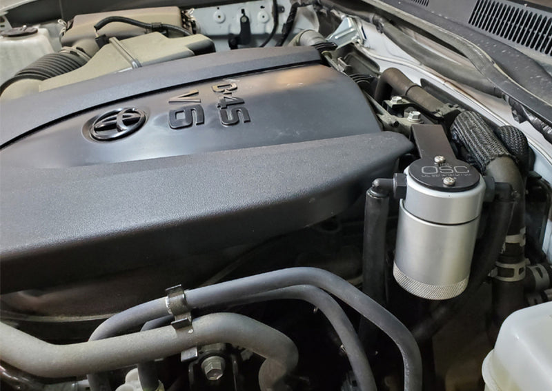 J&L 3104D-C 16-23 Toyota Tacoma 3.5L Driver Side Oil Separator 3.0 - Clear Anodized