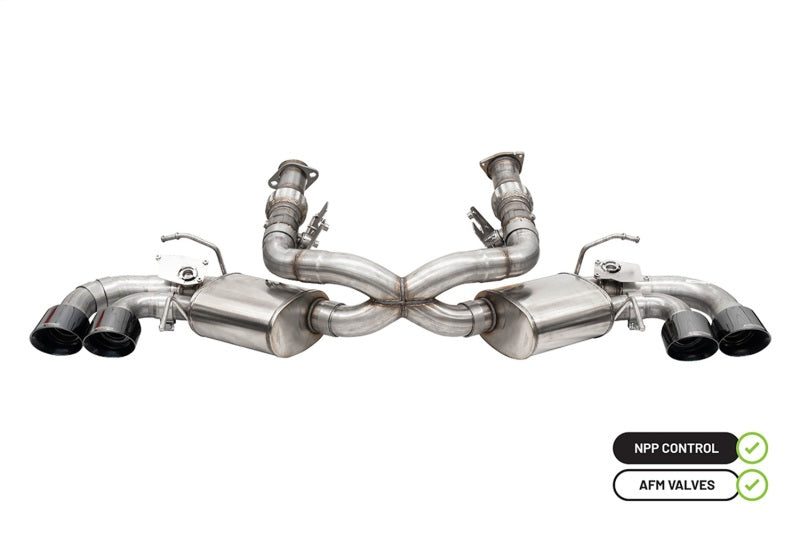 CORSA Performance 21100BLK Corsa 2020-24 Corvette C8 3in Valved Cat-Back 4.5in Blk Quad Tips - Fits Factory Perf Exhaust w/ AFM