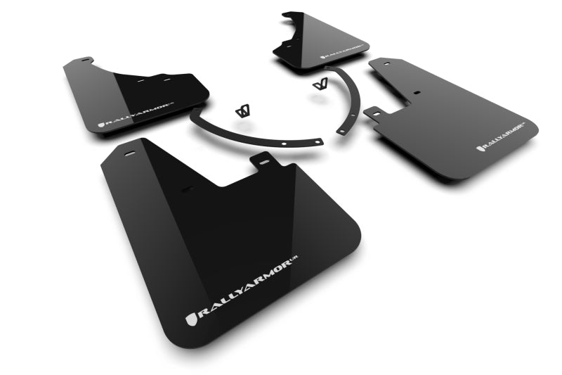 Rally Armor MF118-UR-BLK-WH 2024+ Hyundai Santa Fe Black Mud Flap w/ White Logo