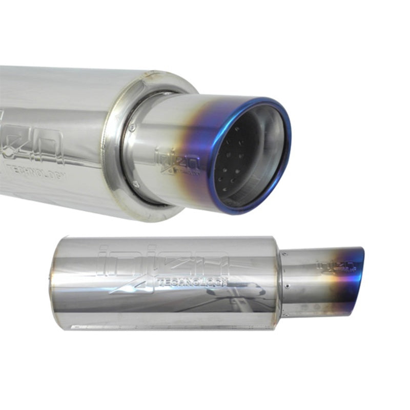 Injen SES225TT 2 3/8 Universal Muffler w/Titanium burnt rolled Tip and stainless steel resonated inner wall