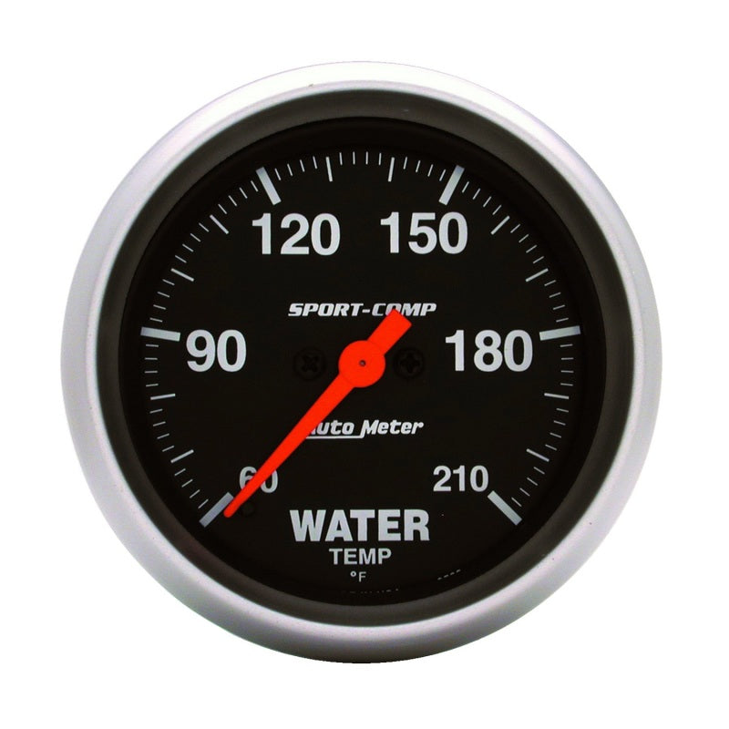 AutoMeter 3569 Autometer Sport-Comp 2-5/8in Water Temperature 60-210 Degrees F Stepper Motor Gauge
