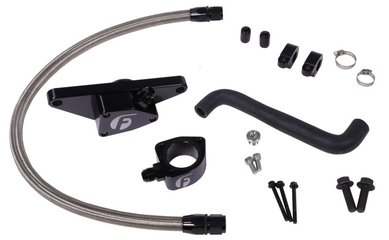 Fleece Performance FPE-CLNTBYPS-CUMMINS-0607-SS 06-07 Auto Trans Cummins Coolant Bypass Kit w/ Stainless Steel Braided Line
