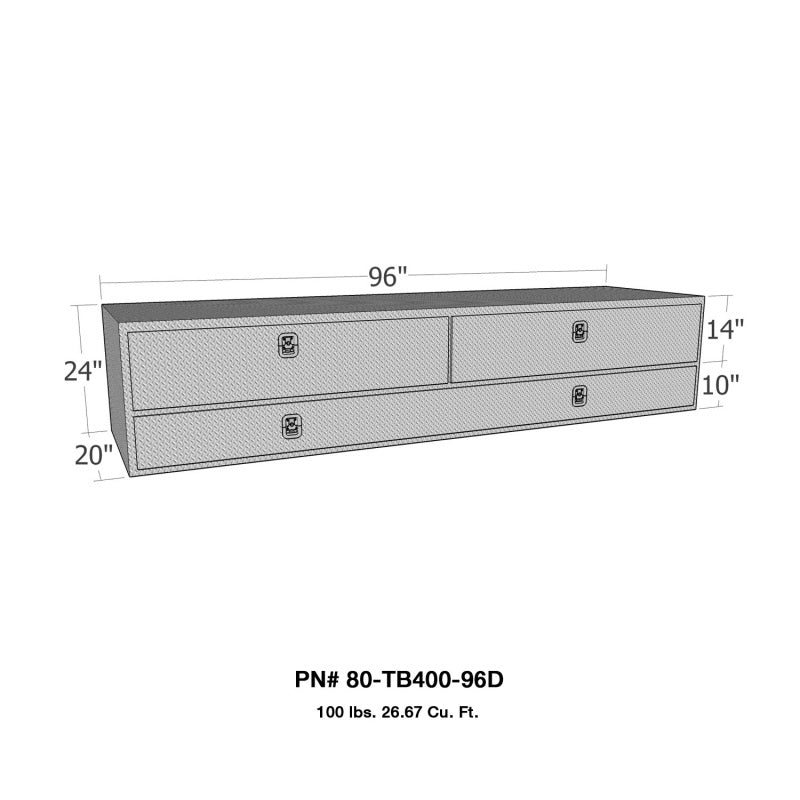 Westin 80-TB400-96D /Brute High Cap 96in Stake Bed Contractor TopSider w/ Doors - Aluminum