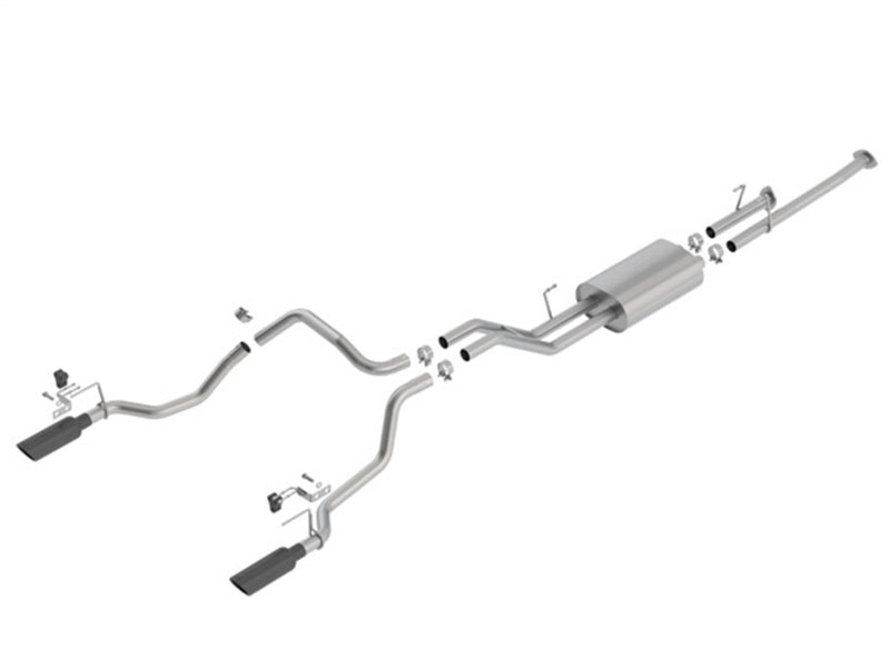Borla 140638BC 14-18 Toyota Tundra 4.6L/5.7L V8 AT 2&4WD Crew Max Cat-Back Touring Exhaust - Black Chrome Tip