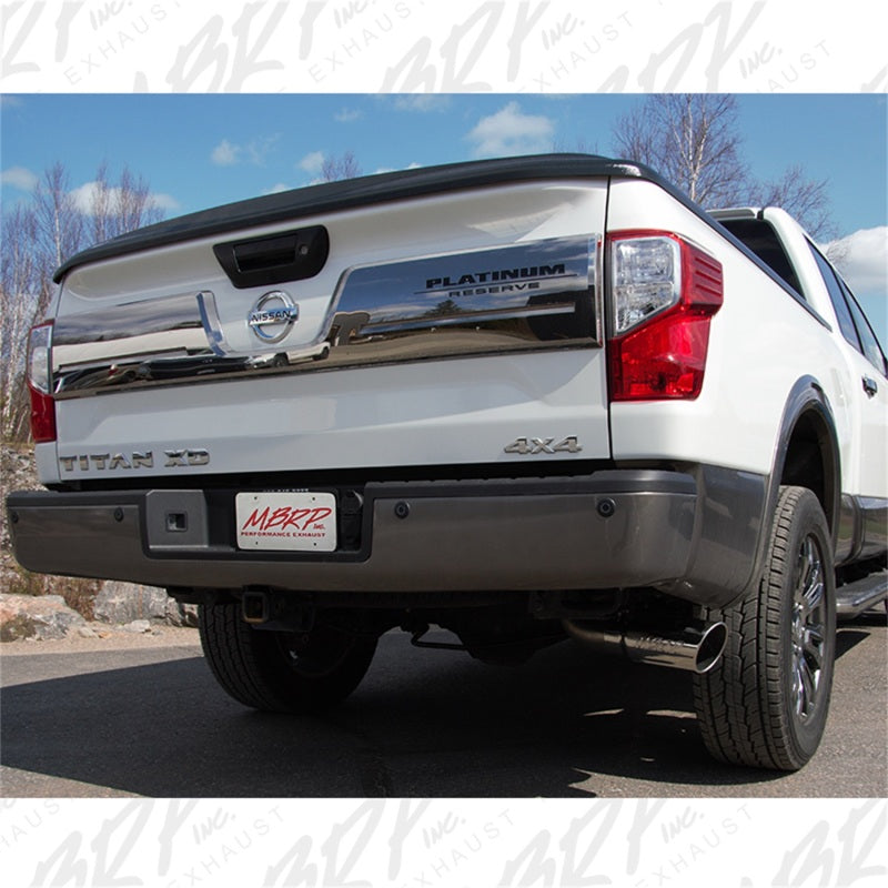MBRP S6400AL 16-19 Nissan Titan XD 5.0L 4in Filter Back Single Side Exit Alum Exhaust System