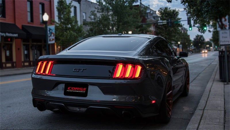 CORSA Performance 14332BLK Corsa 2015-2017 Ford Mustang GT 5.0 3in Cat Back Exhaust Black Dual Tips (Sport)